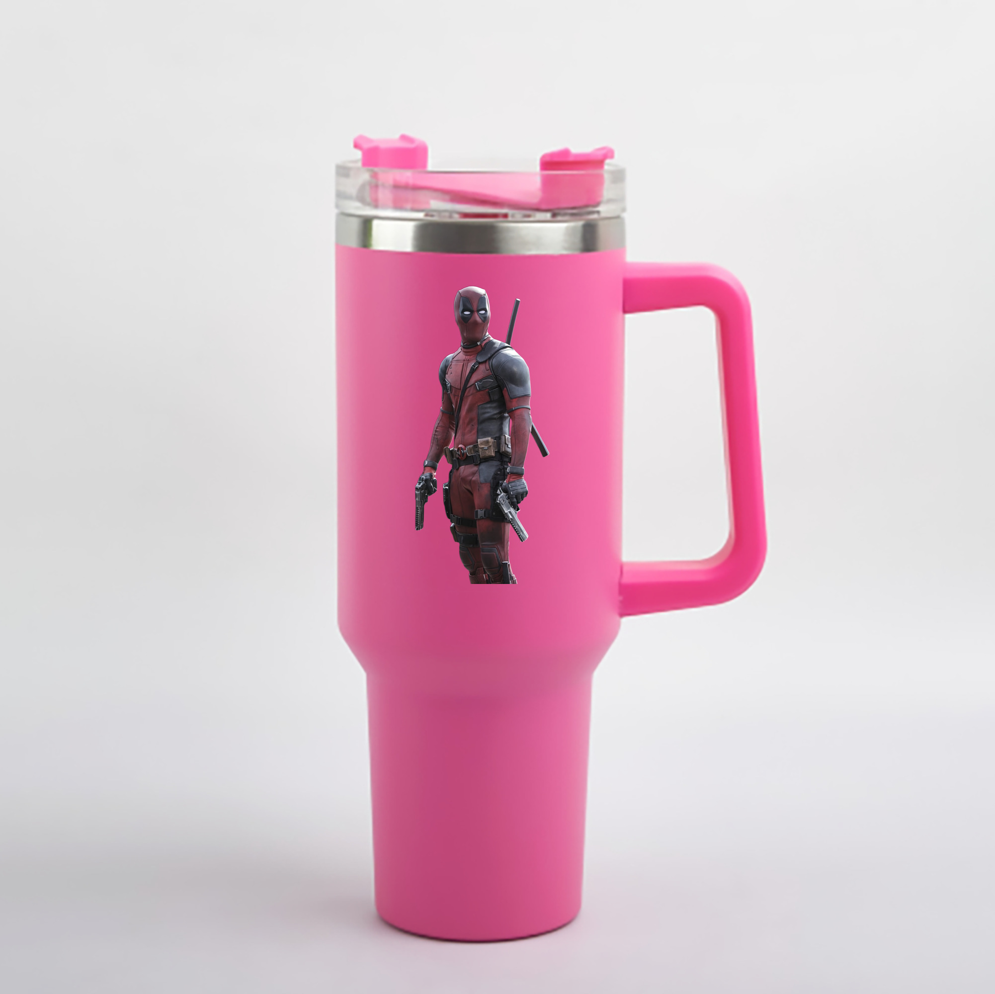 （画像用） Deadpool デッドプール 1200mL車用タンブラー - クリスタルステッカー（プラスチックストロー付き）